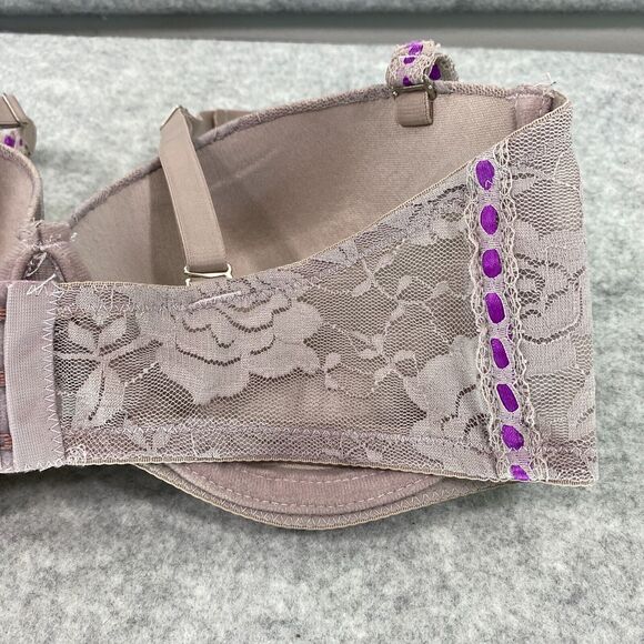 Isaac Mizrahi Purple Gray Lace Push Up Bra Womens Size 36D - Picture 6 of 9